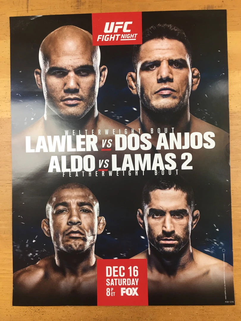 Sold Out Posters UFC Fight Night - 2017 Poster Lawler Vs Dos Anjos, Aldo Vs Lamas 2 5 Sold Out Posters UFC Fight Night - 2017 Poster Lawler Vs Dos Anjos, Aldo Vs Lamas 2