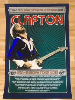 Eric Clapton - 2013 Ron Donovan Firehouse Poster European Tour Gig Posters