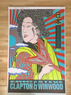 Eric Clapton - 2011 John Van Hamersveld Poster Japan Tour Steve Winwood Gig Posters