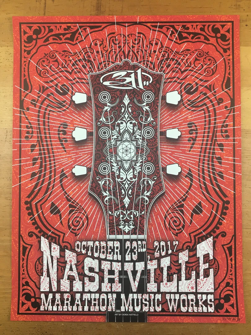 311 - 2017 Derek Hatfield Poster Nashville, TN Marathon Music Works 6 311 - 2017 Derek Hatfield Poster Nashville, TN Marathon Music Works