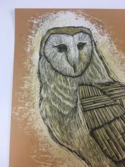 Art Prints Reconstructed Barn Owl - 2013 Dan Grzeca Poster Art Print Burnt Orange
