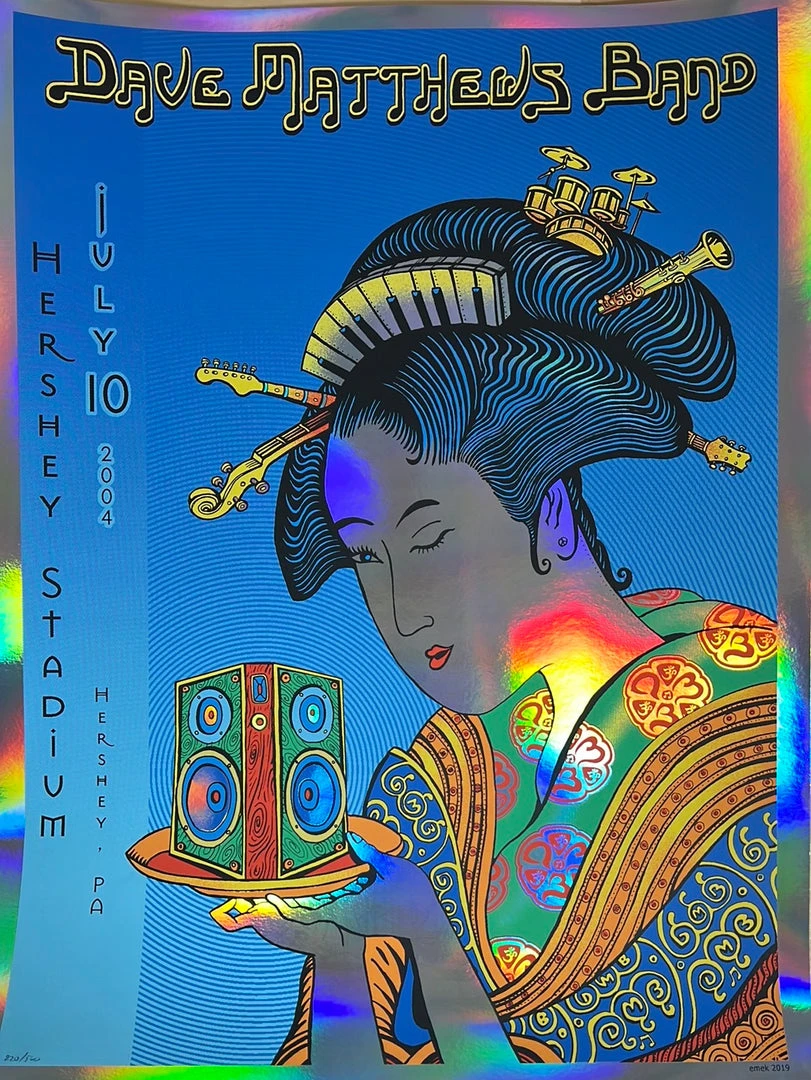 Dave Matthews Band - 2004 EMEK Poster Hershey Park Stadium PA FOIL 3 Dave Matthews Band - 2004 EMEK Poster Hershey Park Stadium PA FOIL