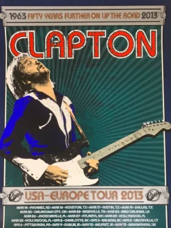 Eric Clapton - 2013 Ron Donovan Firehouse Poster European Tour Gig Posters