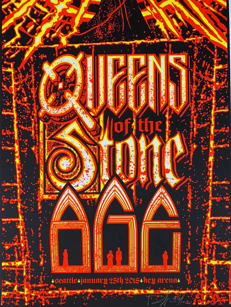Queens Of The Stone Age - 2018 Brad Klausen Poster Seattle, WA Key Arena