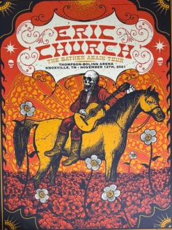 Gig Posters Eric Church - 2021 Status Serigraph Poster Knoxville, TN