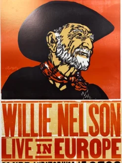 Willie Nelson - 2010 Hatch Show Print 6/8 Poster Glasgow, Scotland Gig Posters