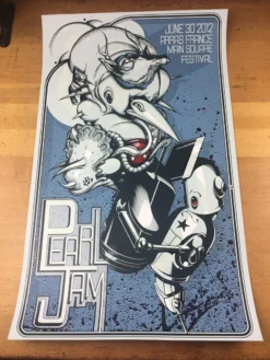 Pearl Jam - 2012 Greg Simkins Poster Craola Arras, France Main Square Festival Gig Posters