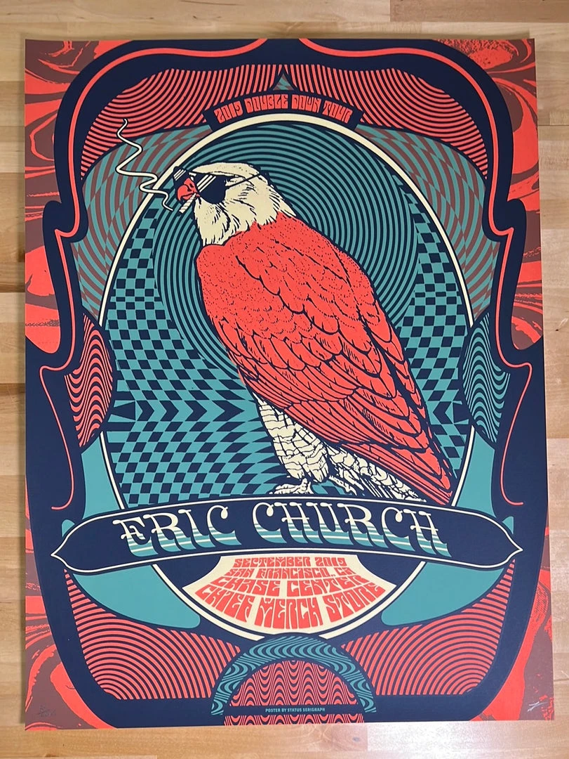Eric Church - 2019 Status Serigraph Poster San Francisco, CA 2 Gig Posters 4 Eric Church - 2019 Status Serigraph Poster San Francisco, CA 2 Gig Posters