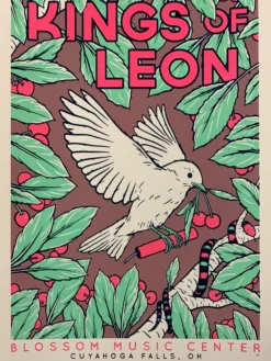 Kings Of Leon - 2017 Dan Grissom Poster Cuyahoga Falls, OH Blossom Music