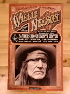 Gig Posters Willie Nelson - 2015 Franks Brothers Poster Valley Center, CA Harrah's