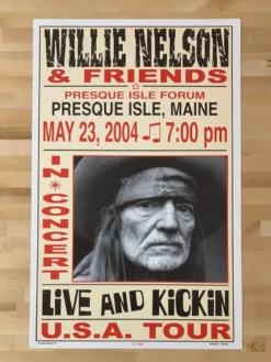 Willie Nelson - 2004 Franks Brothers 5/23 Poster Presque Isle, ME Gig Posters
