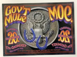 Gov't Mule Moe. - 2001 Randy Tuten Poster Santa Cruz, CA The Catalyst