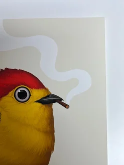 Fat Bird - 2019 Mike Mitchell Poster Wire-tailed Manakin Variant