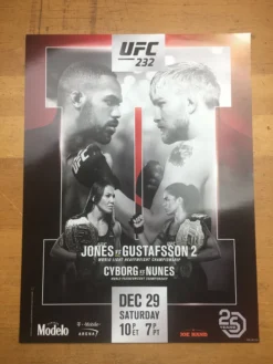 Sold Out Posters UFC 232 2018 Poster Jones Vs Gustafsson 2 & Cyborg Vs Nunes
