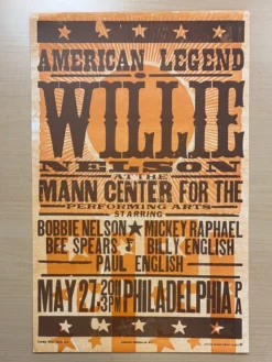 Willie Nelson - 2011 Hatch Show Print 5/27 Poster Philadelphia, Pennsylvania Gig Posters