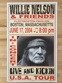 Willie Nelson - 2004 Franks Brothers 6/17 Poster Boston, MA Gig Posters