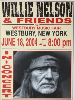Willie Nelson - 2004 Franks Brothers 6/17 Poster Westbury, NY