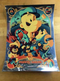 Art Prints Popeye The Sailor Meets Sindbad The Sailor - 2014 Tom Whalen Poster Foil Green V