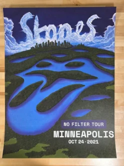 Sold Out Posters Rolling Stones - 2021 Poster Minneapolis, MN No Filter Tour Gig Posters