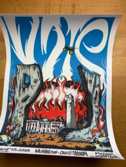 Bobby Draws Skullz Pearl Jam - 2018 Bobby Brown Draws Skullz Missoula Poster Jeff Ament AP S/N Vote