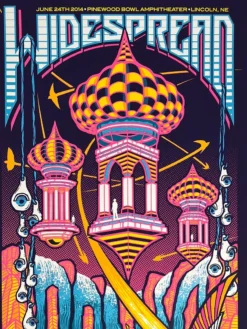 Widespread Panic - 2014 Brad Klausen Poster Lincoln NE, Pinewood Bowl Gig Posters