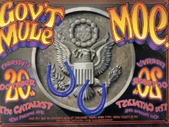 Gov't Mule Moe. - 2001 Randy Tuten Poster Santa Cruz, CA The Catalyst