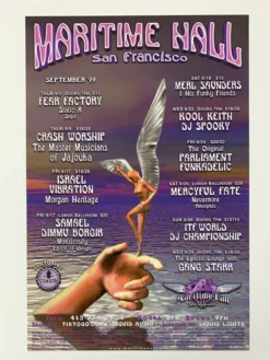Greg Coiner Gig Posters MHP 75 Merl Saunders - 1999 Poster Maritime Hall San Fran 1st