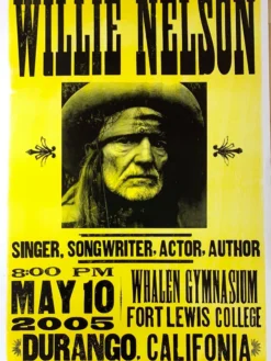 Willie Nelson - 2005 Hatch Show Print 5/10 Poster Durango, CA Gig Posters