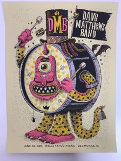 Dave Matthews Band - 2015 Methane Poster Des Moines, IA Wells Fargo Gig Posters
