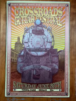 Crossroads Guitar Festival - 2010 Poster Birch Panel Wood Edition Ron Donovan Eric Clapton