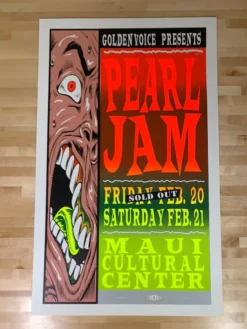 TAZ Gig Posters Pearl Jam - 1998 T.A.Z. Poster Maui, HI Cultural Center Variant