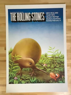 Gig Posters Rolling Stones - 1973 Ian McCausland Poster Auckland, NZ