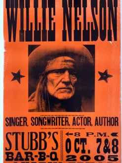 Willie Nelson - 2005 Hatch Show Print 10/7-8 Poster Austin, TX