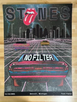 Sold Out Posters Rolling Stones - 2021 Poster Detroit, MI No Filter Tour Gig Posters