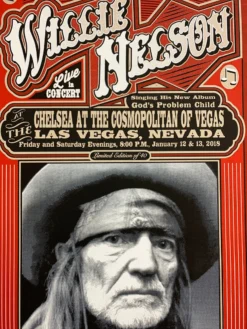 Gig Posters Willie Nelson - 2018 Mattole River Studios Poster Las Vegas, NV