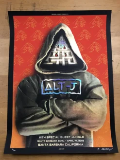 Alt-J - 2015 Emek Poster Santa Barbara Bowl, California FOIL Foil Posters