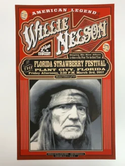 Gig Posters Willie Nelson - 2017 Mattole River Studios Poster Plant City, FL