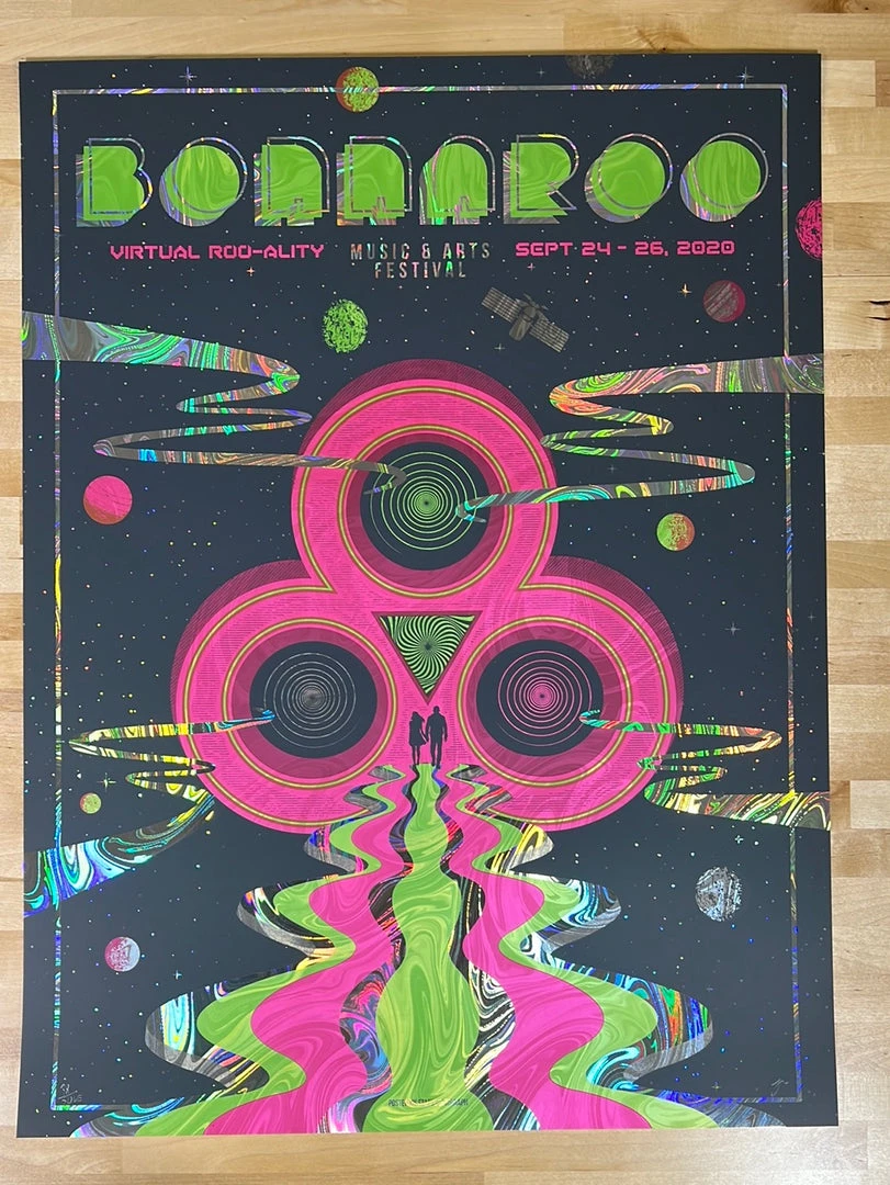 Bonnaroo - 2020 Status Serigraph Poster Manchester, TN FOIL Foil Posters 4 Bonnaroo - 2020 Status Serigraph Poster Manchester, TN FOIL Foil Posters