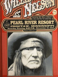 Gig Posters Willie Nelson - 2016 Mattole River Studios Poster Choctaw, MS