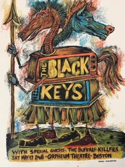 The Black Keys - 2008 Dan Grzeca Poster Boston, MA The Orpheum Gig Posters