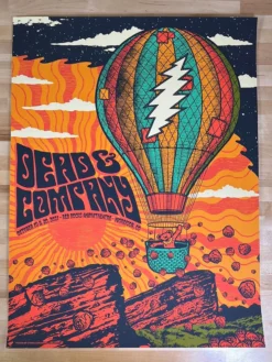 Colorado Dead & Company - 2021 Status Serigraph Poster Red Rocks Morrison, CO