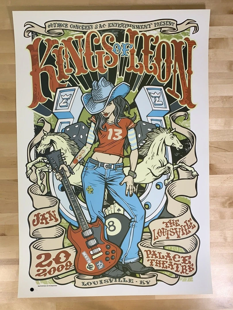 Gig Posters Kings Of Leon - 2009 Daymon Greulich Poster Louisville, KY 4 Gig Posters Kings Of Leon - 2009 Daymon Greulich Poster Louisville, KY