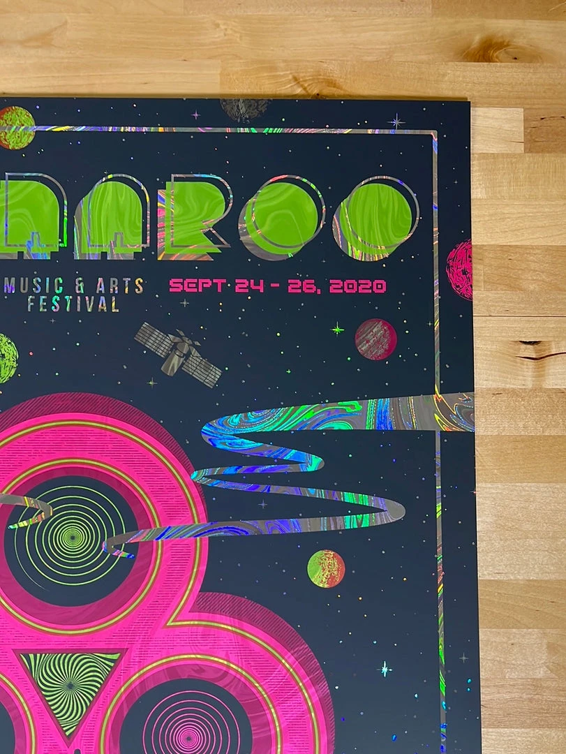 Bonnaroo - 2020 Status Serigraph Poster Manchester, TN FOIL Foil Posters 6 Bonnaroo - 2020 Status Serigraph Poster Manchester, TN FOIL Foil Posters