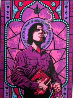 Queens Of The Stone Age The Night Porter - 2013 Justin Hampton Poster Handbill Mark Lanegan Signed