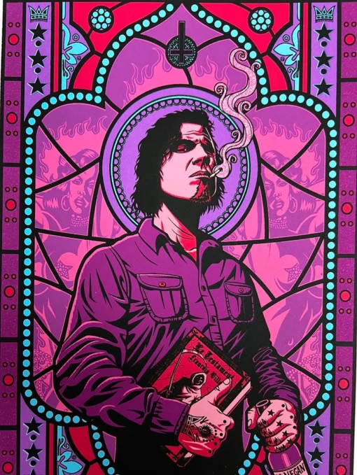 Queens Of The Stone Age The Night Porter - 2013 Justin Hampton Poster Handbill Mark Lanegan Signed