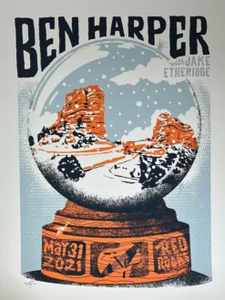 Ben Harper - 2021 Furturtle Show Prints Poster Red Rocks Morrison, CO
