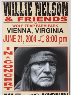 Gig Posters Willie Nelson - 2004 Franks Brothers 6/21 Poster Vienna, VA