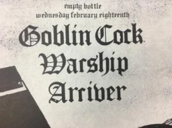 Goblin Cock - 2009 Dan MacAdam Of Crosshair Poster Chicago, IL Empty Bottle