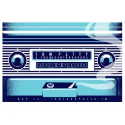 Tom Petty - 2017 Dan Stiles Poster Indianapolis, IN 40th Anniversary Tour Gig Posters