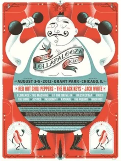 Lollapalooza - 2012 Delicious Design League Strong Man Poster Print Chicago